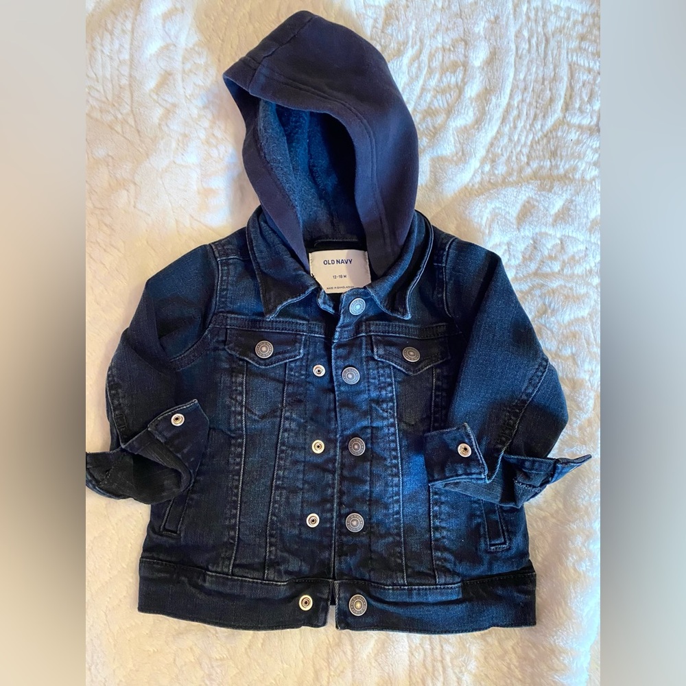 12-18 month unisex denim jacket with hood